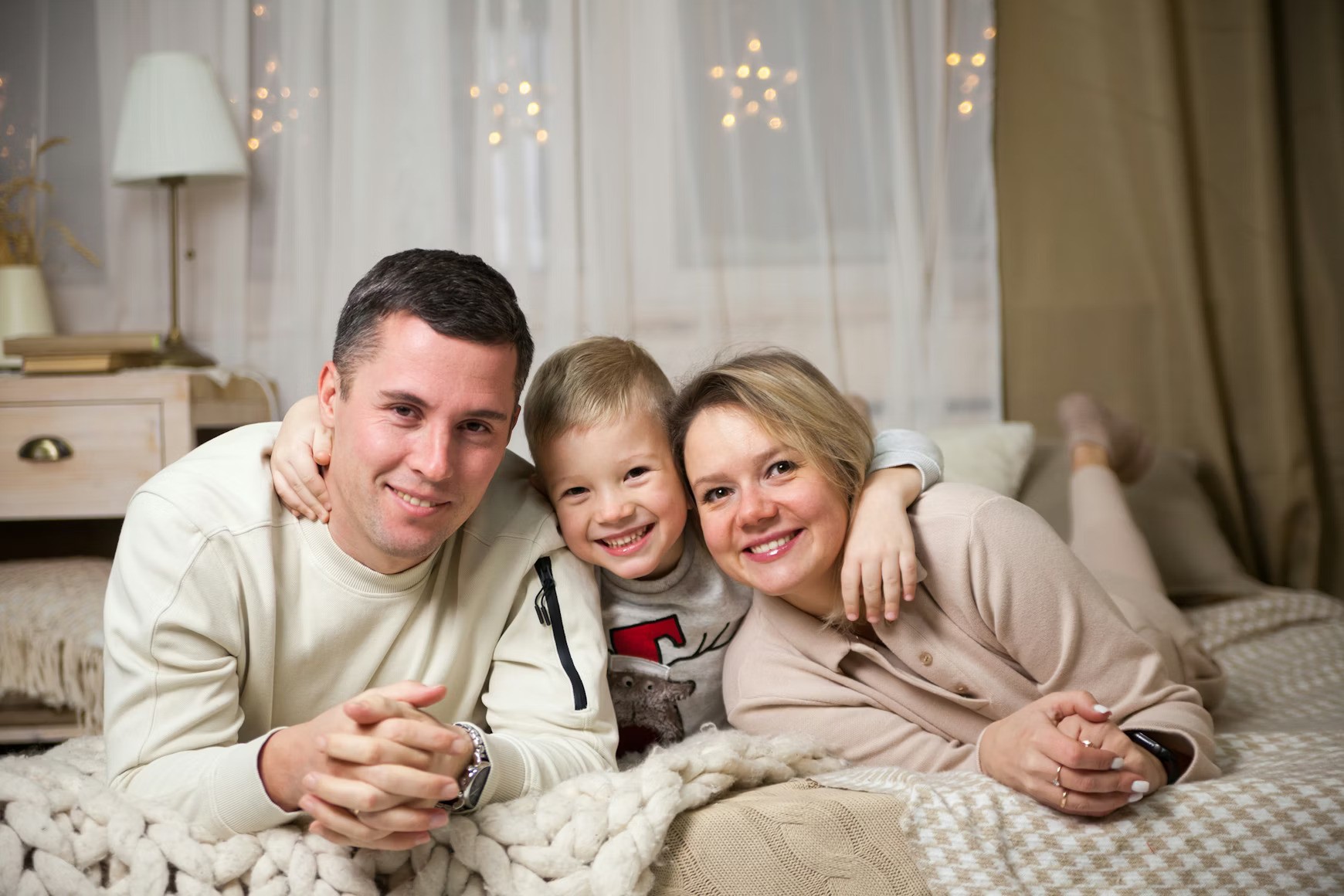Happy diverse family
